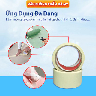 1 Cây Băng Keo Giấy 1.2cm 2,4cm và 4.8cm Dùng Ghi Chú, Độ bám dính cao