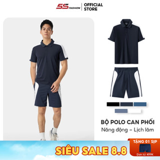 Bộ Quần Áo Nam Polo AIR-COOL Mùa Hè 5S FASHION Nhẹ Mát, Phong Cách Thể Thao, Thiết Kế Can Phối Khỏe Khoắn (BAPC24005)