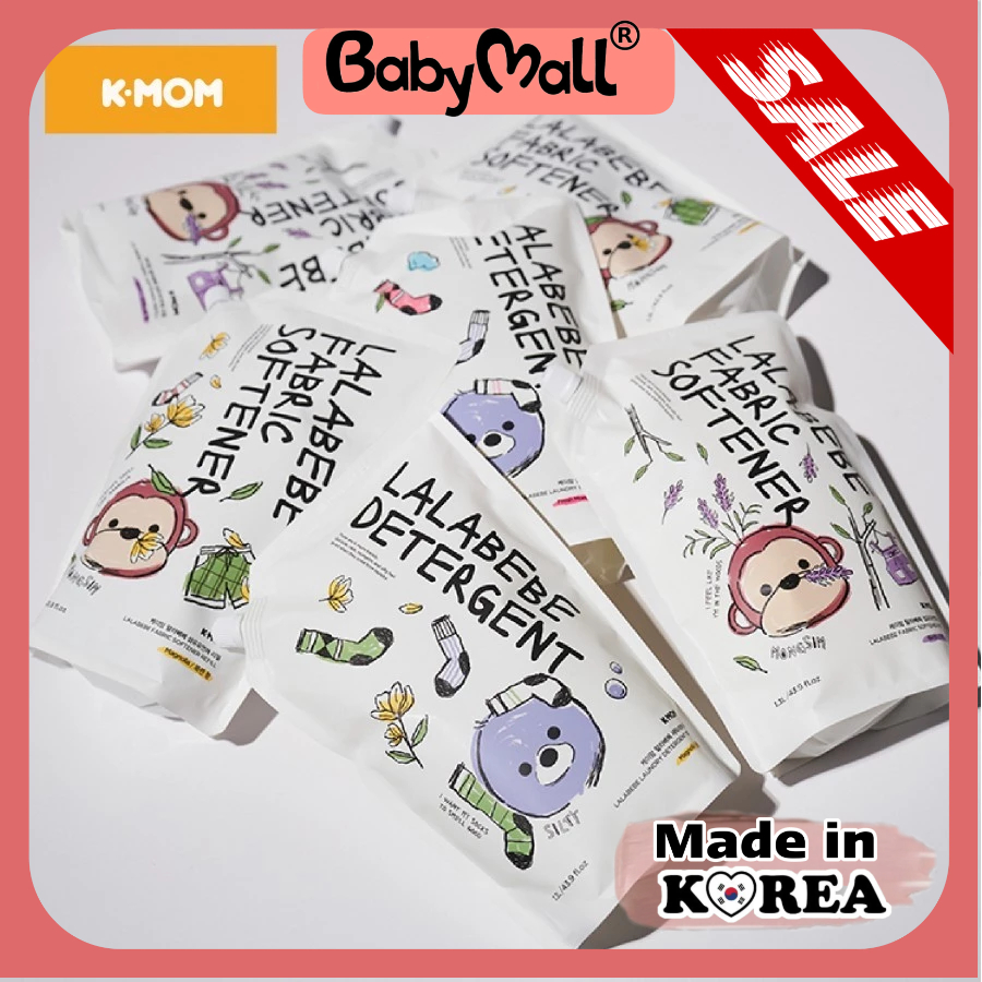 Nước Giặt Thuần Chay Lalabebe K-Mom 1.3L - Chống Dị Ứng, Bụi Mịn, An Toàn Cho Bé