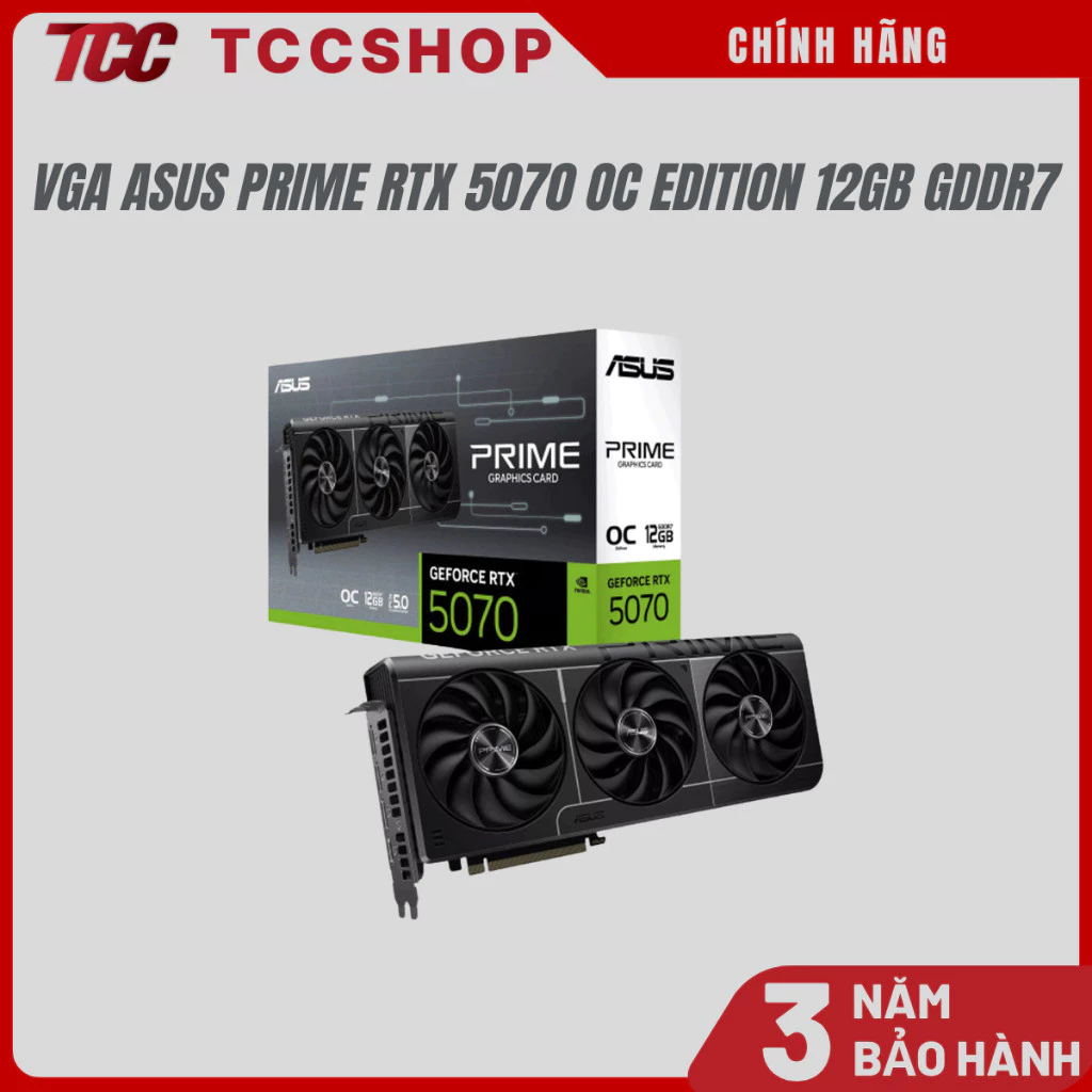 VGA - Card màn hình ASUS Prime RTX 5070 OC Edition 12GB GDDR7