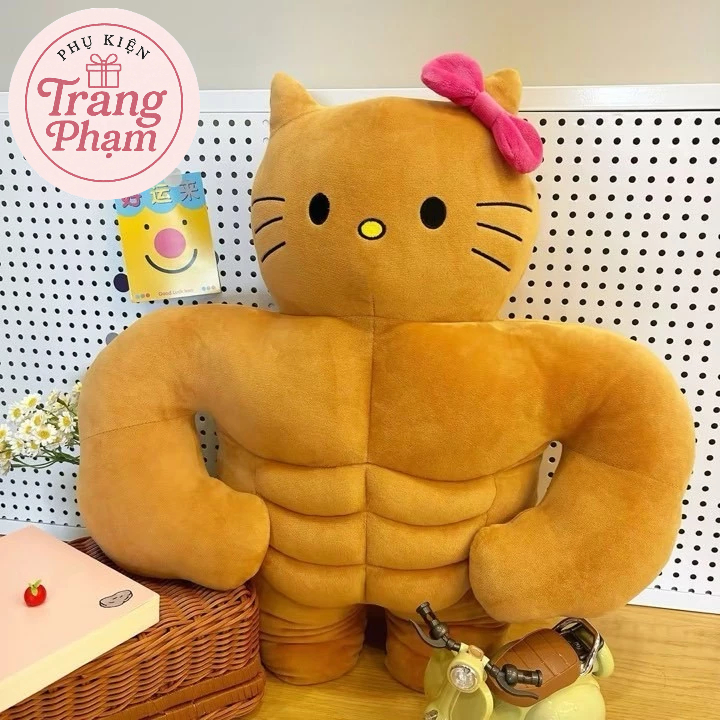 (GIÁ MỞ BÁN) Gấu bông Hello Kitty cơ bắp sáu múi size 30cm