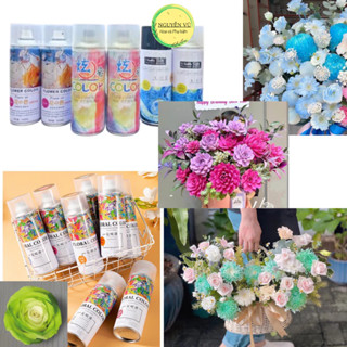 Sỉ 45k sơn xịt tạo màu hoa sáp hoa tươi hoa khô sen đá cao cấp bình sịt sơn mà không lo hỏng hoa bền màu