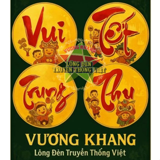 Set 4 chữ VUI TẾT TRUNG THU trang trí concept Trung Thu 2025 size 30cm - Bộ 4 chữ Vui Tết Trung Thu dán mẹt tre VK