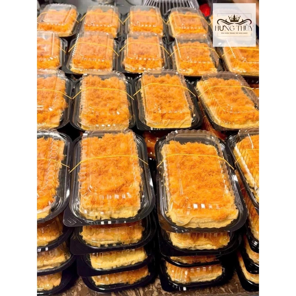 50 Hộp Nhựa Đế Đen Đựng Thực Phẩm - Hộp Đế Đen HT17 1 Ngăn Đựng Cơm Chiên, Bánh Ngọt, Xôi, Rau Câu -