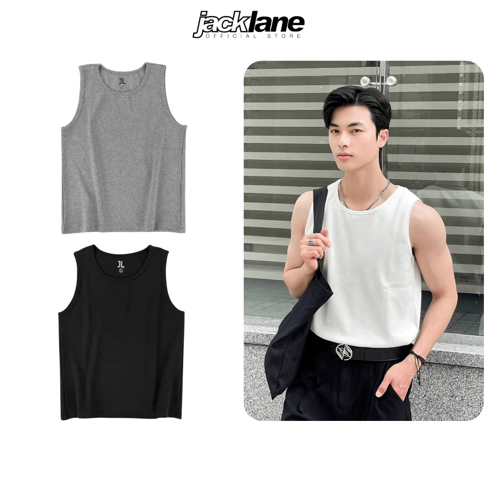 Áo tanktop Base Jack Lane, Áo ba lỗ nam dáng sát nách chất liệu vải thun gân
