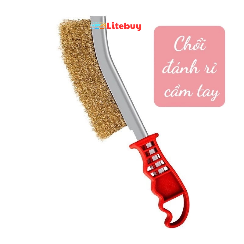 PVN65932 Bàn Chải Sắt Đánh Rỉ - Chổi Sắt Chà Rỉ Cầm Tay
