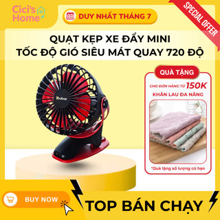 [HỎA TỐC] Quạt Kẹp Bàn Mini  Yoobao Quạt Tích Điện Sạc Pin Quạt Bàn Kẹp Ô Tô 3 Cấp Độ Xoay 720 độ