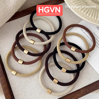  SET 10 dây chun đàn hồi cao Maillard đơn giản phong cách tiền cũ vòng tóc đuôi ngựa cao vòng tóc dây cao cấp bền bỉ HGVN 