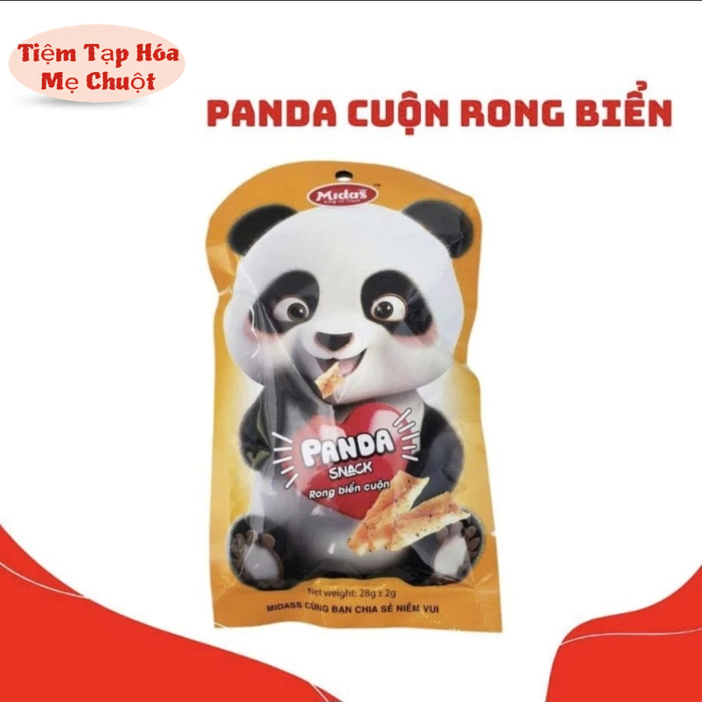 COMBO 10 gói Snack Panda rong biển cuộn 28g Midass thơm ngon, giòn rụm, Snack Hằng Đại, Snack Midas