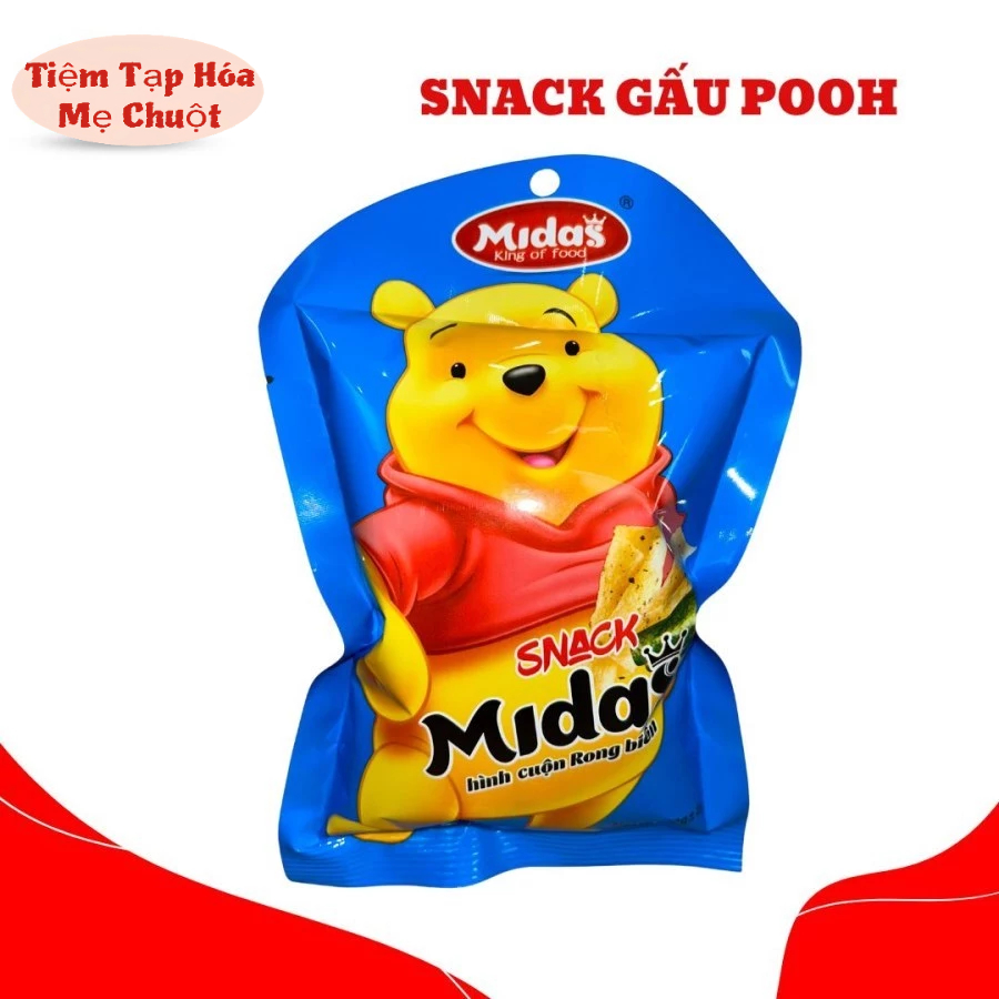 (TẶNG 10G DOREMON) SỈ 1 THÙNG 100 gói Snack gấu pooh 32g Midass thơm ngon, giòn rụm, Snack Hằng Đại,