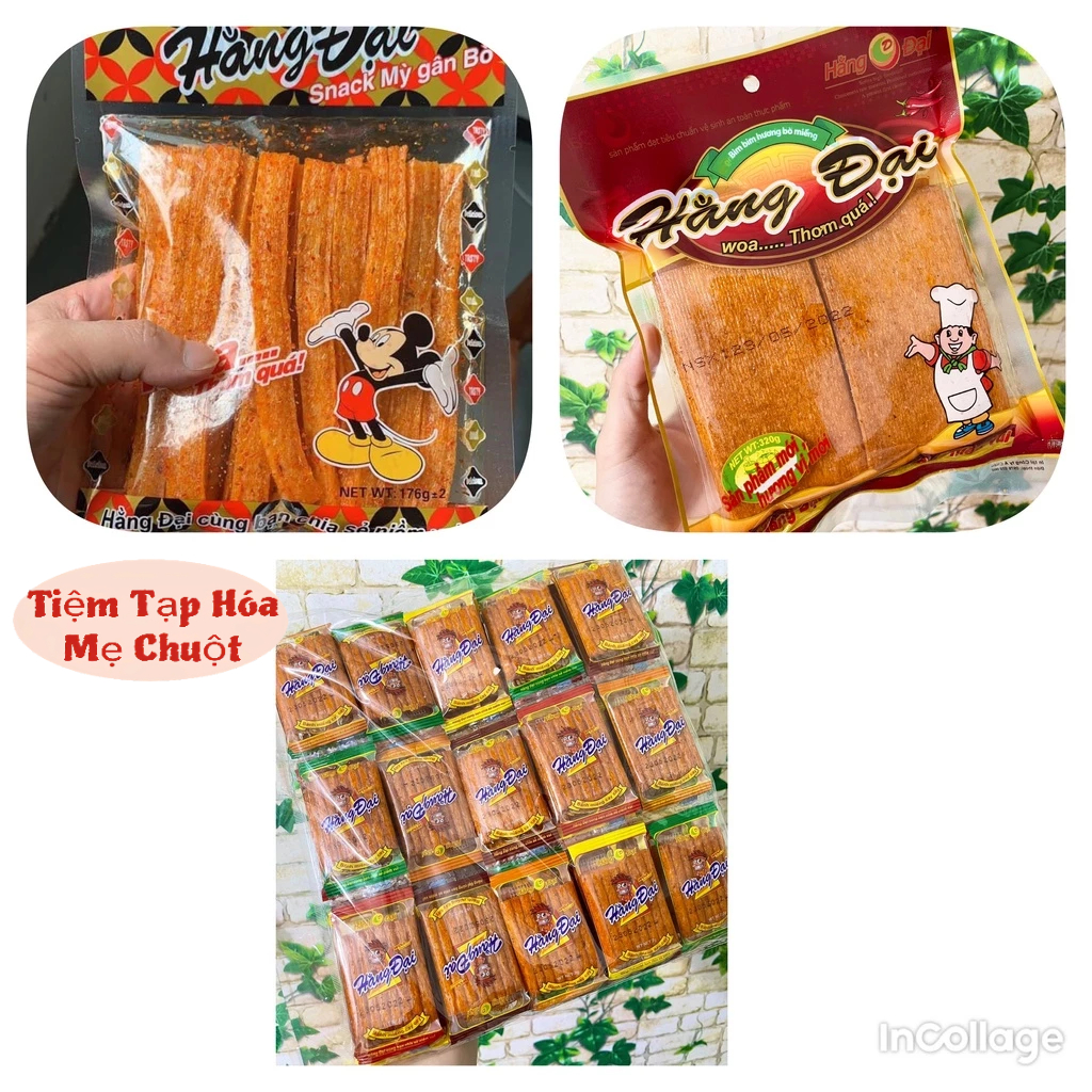 COMBO 3 gói 1 Gân bò, 1 bò miếng, 1 gói 60 gói dê Hằng Đại cay cay,set đồ ăn vặt, bim bim Midass - H