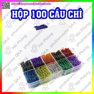  Hộp 100 Cầu Chì Xe Máy ,Cầu Chì Ô Tô  Chân Ngắn Chân Dài Chân Cụt 