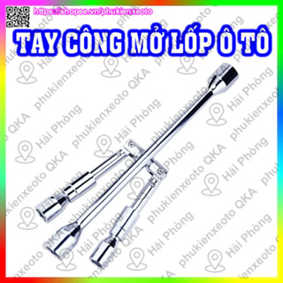  Bộ cờ lê tay công thay lốp ô tô gấp chéo 4 đầu đa năng tuýp chuyên tháo bánh xe hơi 