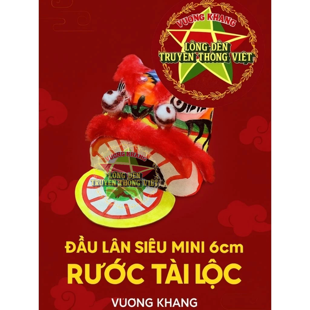 [SIÊU MINI 6CM] Đầu Lân Siêu Mini 6cm Truyền Thống Làm Bằng Tay Mang Lại Tài Lộc - Lân Mini Trưng Bà