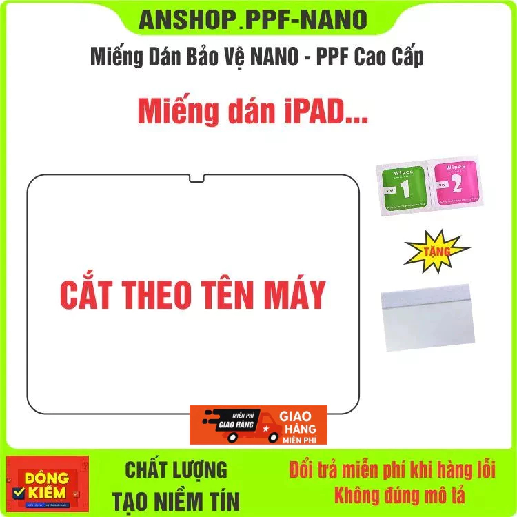 Miếng dán NANO bảo vệ màn hình  iPAD APPLE...chống bể màn hình cao cấp