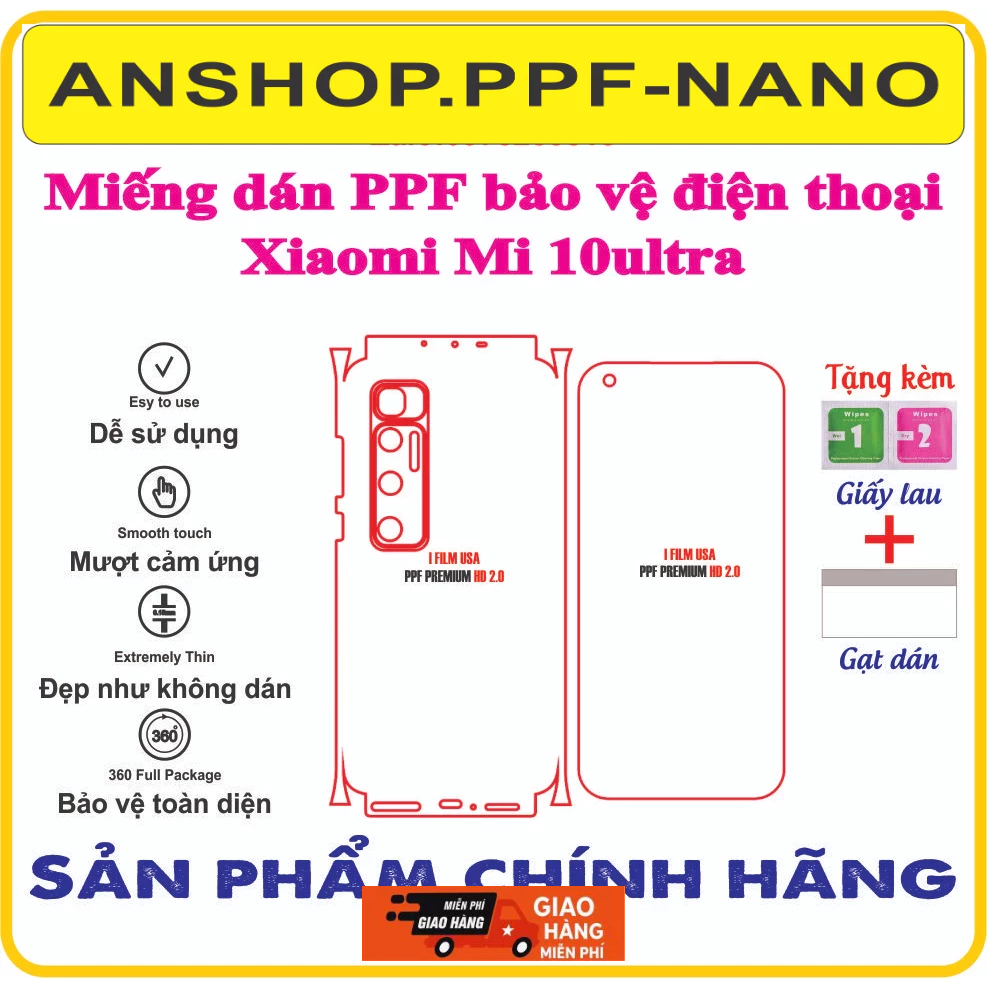 Miếng dán ppf bảo vệ điện thoại Xiaomi Mi 10ultra (Mi10 ultra)