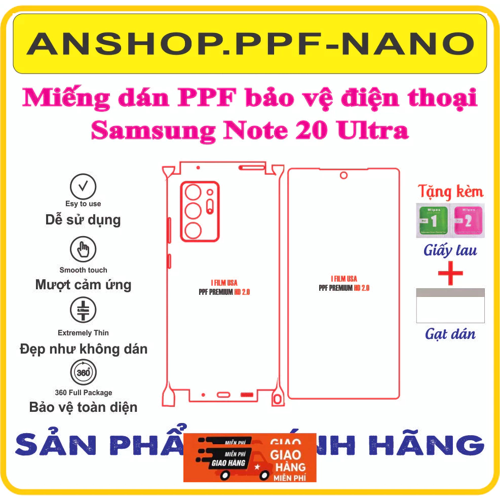 Miếng dán ppf bảo vệ điện thoại samsung Note 20ultra (Note20 Ultra Note20ultra)
