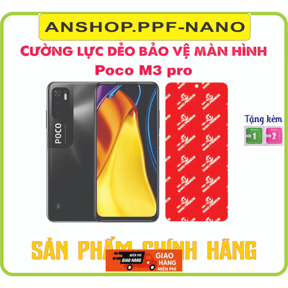 Cường lực dẻo bảo vệ màn hình điện thoại Xiaomi Poco M3 pro (Poco M3pro) phủ Nano Premium chống xước