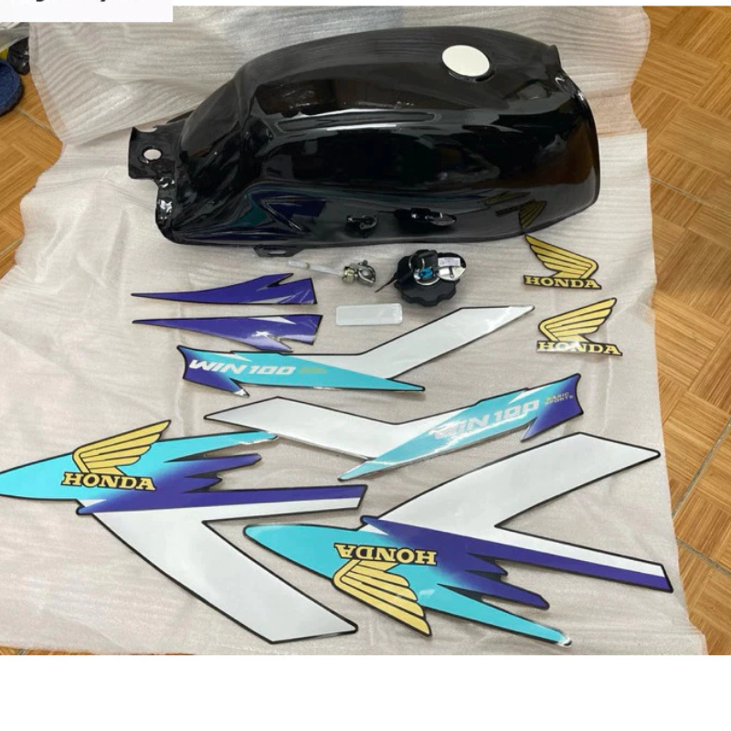 (CH-12) Bình xăng lớn win100 kèm tem win vắt xanh, nắp xăng, khoá bình xăng hàng cao cấp