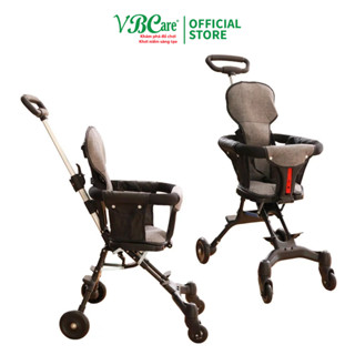 Ghế ăn dặm trẻ em, xe đẩy gấp gọn nhiều màu sắc, có đệm ngồi, giỏ vải đựng đồ VBC-YY5-3 VBCare