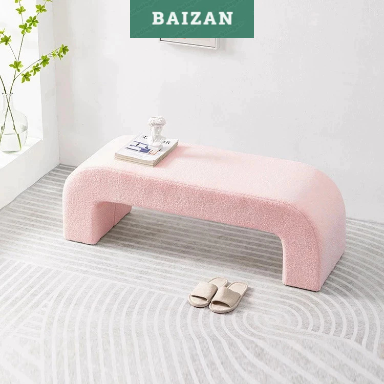 Ghế băng dài SOFA vải sần cao cấp ngồi cửa hàng spa màu trắng màu hồng màu xanh rêu dài 1m , thương 