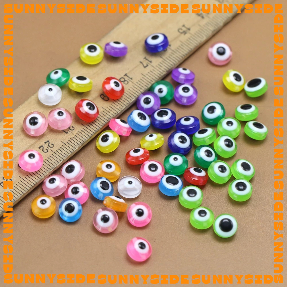 10 Hạt Charm Mắt Quỷ Evil Eye Nhựa Hạt Xỏ Mắt Quỷ Evil Eye Đủ Màu Làm Phụ Kiện Trang Sức Handmade DI