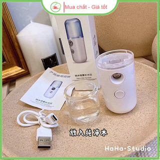 Máy Phun Sương Cầm Tay Xịt Khoáng MINI NANO có đèn Led hàng chất lượng kèm sạc USB