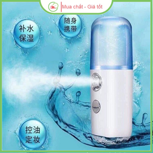 Máy Phun Sương Cầm Tay Xịt Khoáng MINI NANO có đèn Led hàng chất lượng kèm sạc USB