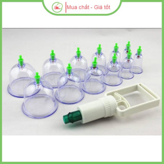 Bộ Giác Hơi Hút Chân Không 12 Cốc Không Dùng Lửa An Toàn Cho Gia Đình
