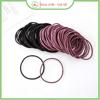 Túi Zip 100 Thun Buộc Tóc, Cột Tóc Phong Cách Hàn Quốc Nhiều Màu Xinh Xắn