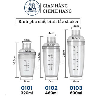  Bình Pha Chế Bình Lắc Shaker Nhựa Chia Vạch Trong Suốt Việt Nhật -  Việt Nhật Chính Hãng  