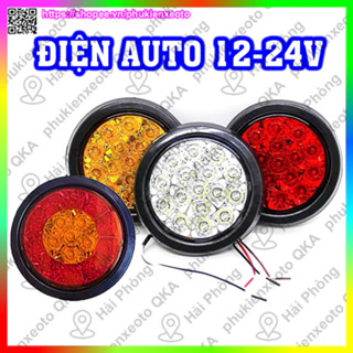 Đèn hậu tròn xe tải, xe đầu kéo, Led mooc hậu gắn cản sau 12v 24v