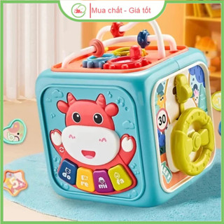  Hộp âm nhạc đa năng cho bé có 6 mặt kết hợp thả hình khối 
