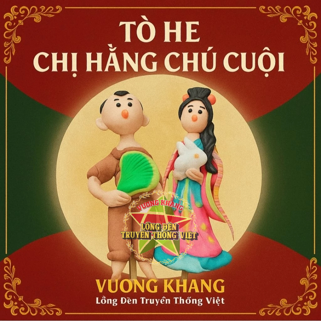 Tò he Chị Hằng Chú Cuội đồ chơi dân gian truyền thống Việt Nam nặn bằng bột để lâu-Chị Hằng Ôm Thỏ N