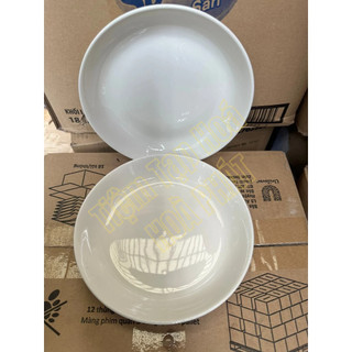 Dĩa Ảo Sứ Trắng Thô Giá Rẻ Chuyên Dùng Quán Ăn. 6 Size : 6 Inch, 7Inch, 8Inch, 9Inch, 10Inch, 12Inch