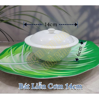 Liễn Cơm / Bát Cơm Nắp Sứ Trắng Trơn Minh Châu