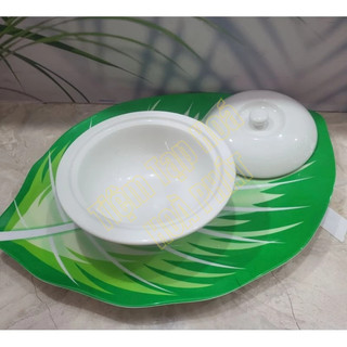 Liễn Cơm / Bát Cơm Nắp Sứ Trắng Trơn Minh Châu