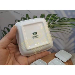 Dĩa Chấm Sứ Trắng 2 Ngăn  Minh Châu