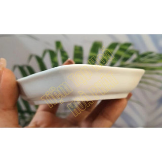 Dĩa Chấm Sứ Trắng 2 Ngăn  Minh Châu