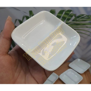 Dĩa Chấm Sứ Trắng 2 Ngăn  Minh Châu