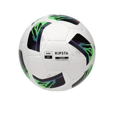 Quả bóng đá chuẩn fifa cỡ 5 club hybrid trắng/xanh lá/đen Decathlon KIPSTA mã 8790034