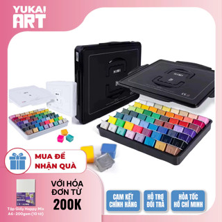   Hỏa tốc HCM   Bộ Màu Gouache Himi Dạng Thạch 56 Màu x 30ML - Tặng Nhiều Quà Khi Mua Sản Phẩm 