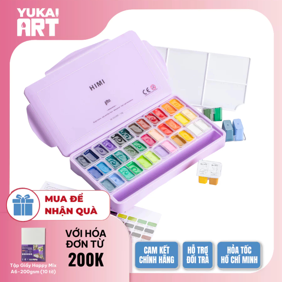 [Hỏa tốc HCM] [SIÊU HOT] Bộ màu Gouache Himi Sinh Đôi Himi Twin Split Cup 36/48 Màu