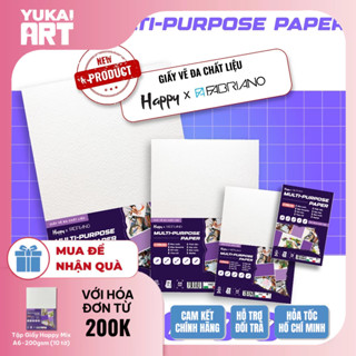 [Hỏa tốc HCM - DEAL 5K ] Giấy Vẽ Đa Chất Liệu Happy Mix Multi-Purpose 200gsm - A6 10 tờ