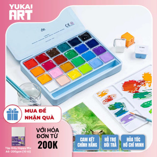   Hỏa tốc HCM  Màu Gouache Himi Dạng Thạch 18 24 màu x 30ml  Tặng Kèm Giấy Vẽ không bao gồm cọ  