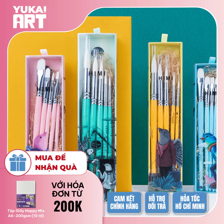 [Hỏa tốc HCM] Bộ cọ vẽ Himi 3 cây - Himi Miya Little Bird