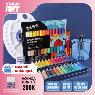   Hỏa tốc HCM   Bộ Màu Acrylic Cao Cấp Mont Marte Signature 18 24 36 48 Màu x Tuýp 36ml 