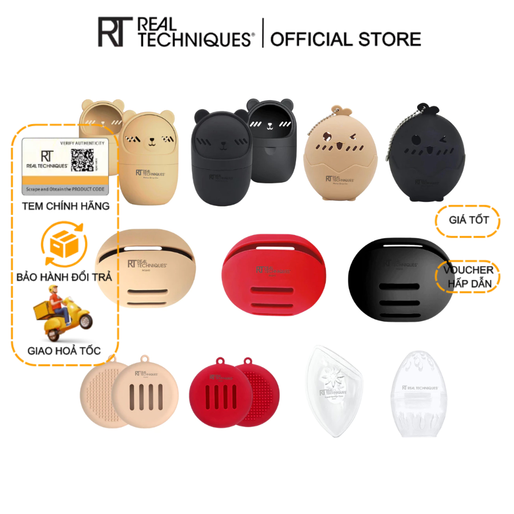 Tổng hợp hộp đựng cọ silicone RT Real Techniques