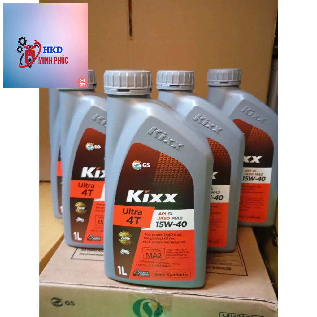 (COMBO 5 chai số 15w40) Dầu Nhớt xe số bán tổng hợp Kixx 15W40 0,8L 1L Nhập Khẩu Hàn Quốc