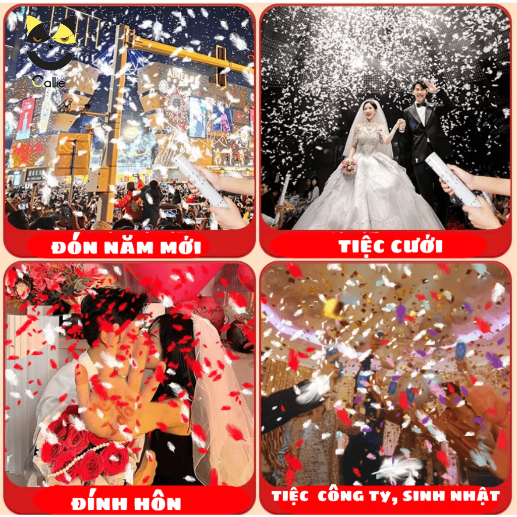 Pháo lông vũ - Pháo sao - Pháo kim tuyến - Pháo giấy - pháo cánh bướm - pháo hoa hồng  - pháo hoa mùa xuân